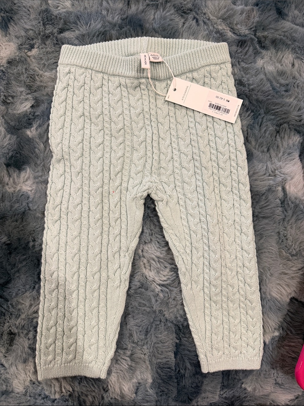 Janie and Jack Mint Cable Knit Baby/Toddler Pants